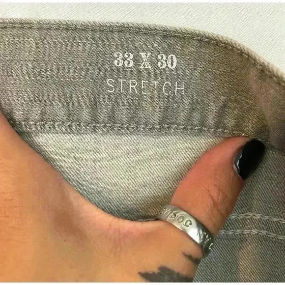 Timberland Gray Charcoal Wash Stretch Denim 33x30 Straight Jeans Mens - Picture 11 of 13